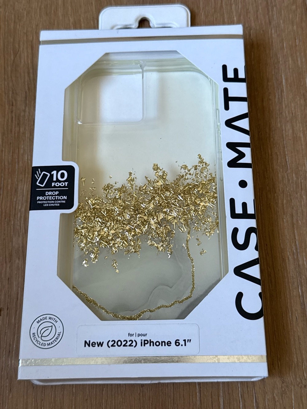 New CASE-mate Gold Glitter grey marble Sparkle Phone Case for iPhone 6.1" (2022)